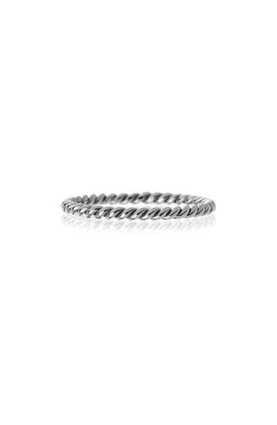 Sethi Couture Rope Band Ring In White Gold