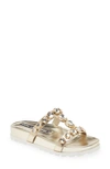 Karl Lagerfeld Belinda Embellished Clear Slide Sandal In Champagne