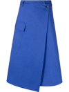 Woolrich High-waisted A-line Skirt In Deep Royal