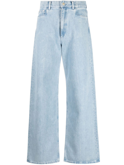 Wandler + Net Sustain Magnolia High-rise Wide-leg Organic Jeans In Blue