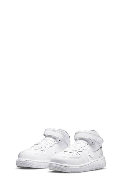 Nike Kids' Force 1 Mid Le Trainer In White/ White