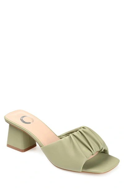 Journee Collection Briarr Heeled Mule In Olive