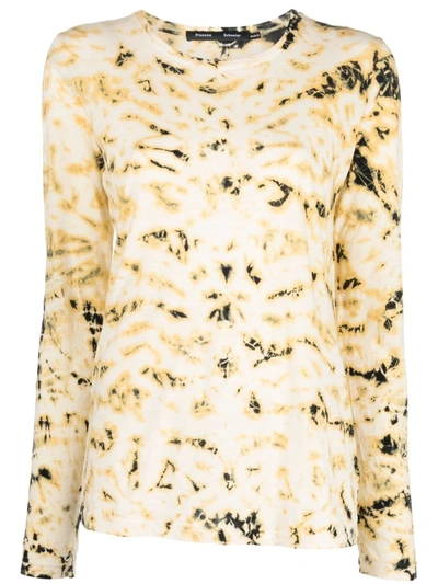 Proenza Schouler Tie-dyed Cotton-jersey Long-sleeved T-shirt In Yellow