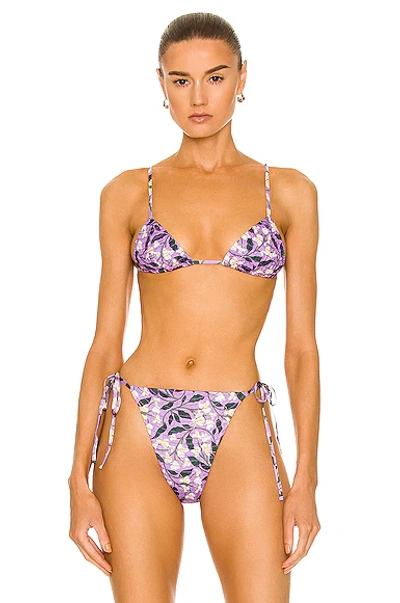 Agua By Agua Bendita Sabina Dos Gardenias Lila Bikini Top In Lavender