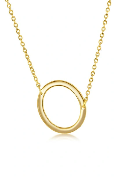 Simona Gold Plated Sterling Silver Sideways Initial Necklace In Gold - O
