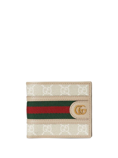 Gucci Ophidia Leather Bifold Wallet In White