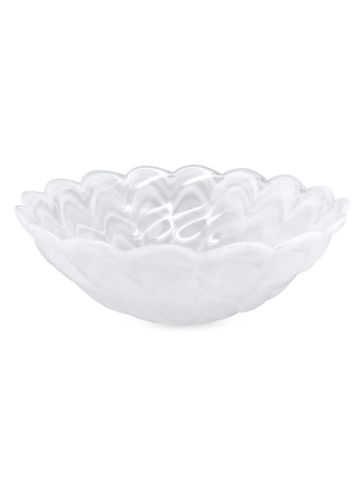 Mariposa Alabaster Small Scalloped Rim 4-piece Bowl Set In White