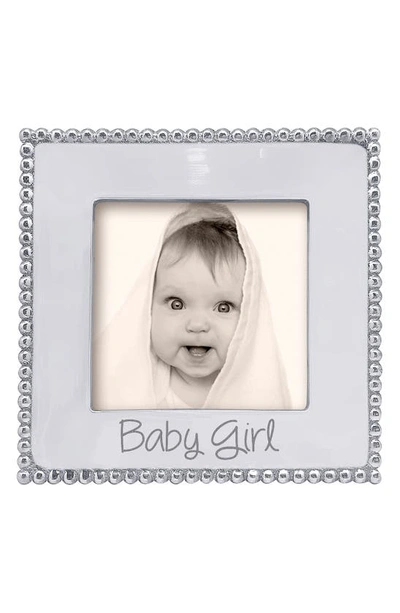 Mariposa Beaded Baby Girl Frame In Silver