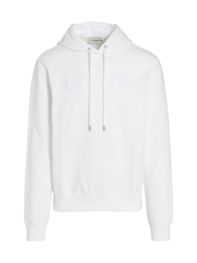 Lanvin Embroidered Hoodie Sweatshirt In White