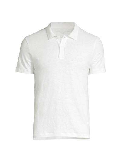 Majestic Stretch Linen Polo Shirt In White