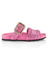 Bettina Vermillon Emili Sindlev X  Buenavista Metallic Raffia Double-strap Slides In Pink