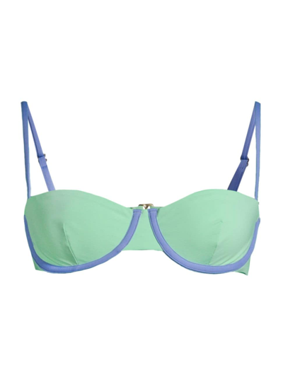 Weworewhat '90s Collection Balconette Bikini Top In Green