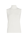 Lafayette 148 Sleeveless Knit Turtleneck Shell In Cloud