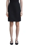 Lafayette 148 Wool-silk Crepe Wrap Mini Skirt In Black