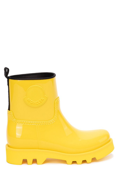 Moncler Ginette Rubber Rain Boots In Yellow