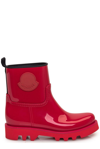 Moncler Ginette Waterproof Rubber Rain Boots In Red