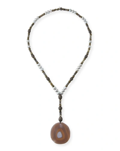 Hipchik Ibiza Sliced Agate Pendant Necklace