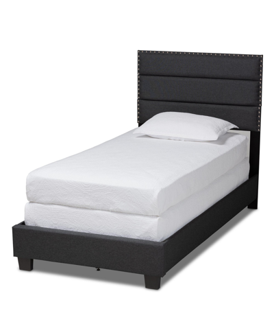 Furniture Ansa Upholstered Bed - Twin In Dark Grey