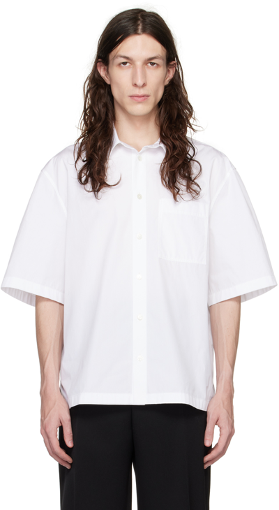 Bottega Veneta Button-up Short-sleeved Shirt In White