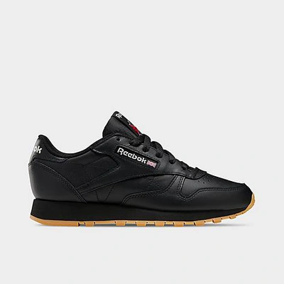 Reebok Women's Classic Leather Casual Sneakers From Finish Line In Core Black/pure Grey 5/ Rubber Gum-03