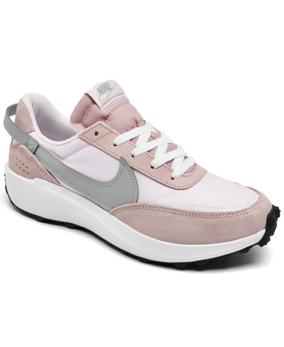 Nike Women's Waffle Debut Casual Sneakers From Finish Line In Pink