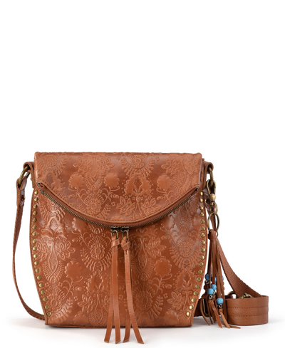 The Sak Women's Silverlake Leather Crossbody Bag In Tobacco Floral Emboss