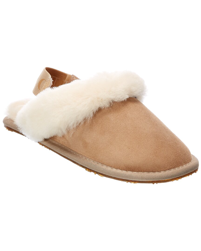 Australia Luxe Collective Shearling Slingback Slippers In Brown