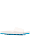 Off-white Diag-stripe Slides In Beige