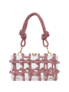 Cult Gaia Bess Caged Embellished Box Shoulder Bag In Pink