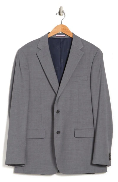 Tommy Hilfiger Tommy Sharkskin Two Button Notch Lapel Wool Blend Suit Separates Jacket In Grey