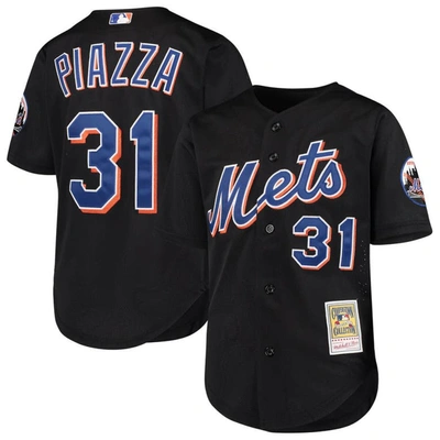 Mitchell & Ness Kids' Youth  Mike Piazza Black New York Mets Cooperstown Collection Mesh Batting Practice J