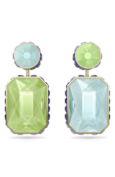 Swarovski Orbita Mismatched Crystal Drop Earrings In Multi-colour