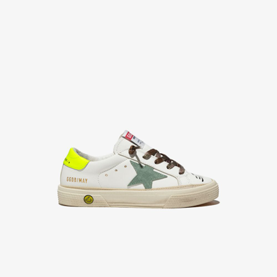 Golden Goose Kids' White May Leather Sneakers