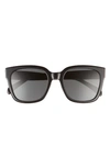 Celine Triomphe 55mm Rectangular Sunglasses In Black