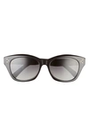 Celine Mini Triomphe 55mm Round Sunglasses In Black