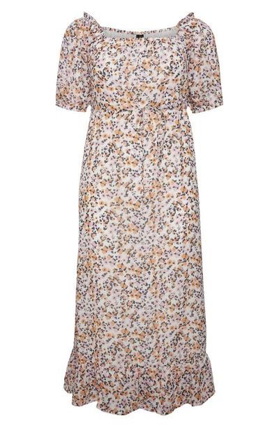 Vero Moda Curve Daniella Floral Maxi Dress In Snow White Aop