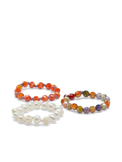 Hermina Athens Multicoloured Beaded Pearl Bracelet Set