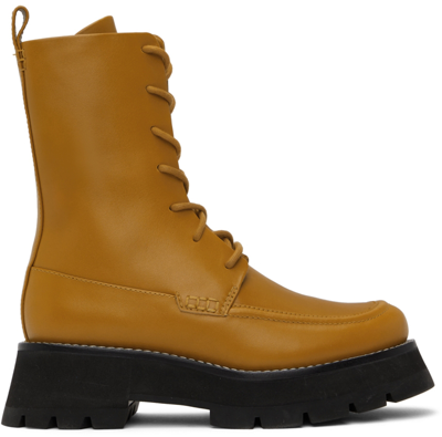 3.1 Phillip Lim / フィリップ リム Yellow Kate Lace-up Combat Boots In Honey
