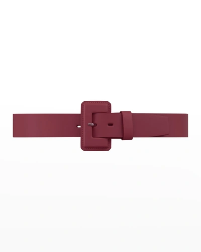 Vaincourt Paris La Petite Merveilleuse Timeless Leather Belt With Covered Buckle In Cherry