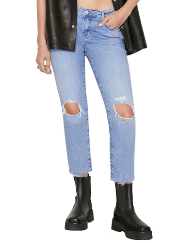 Frame Le Garcon Crop Organic Cotton Distressed Mid-rise Straight Jeans In Nocolor