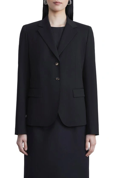 Lafayette 148 Clyde Topstitch Blazer In Black