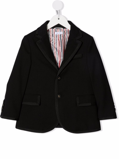 Thom Browne Kids' Single-breasted Wool Blazer In Black