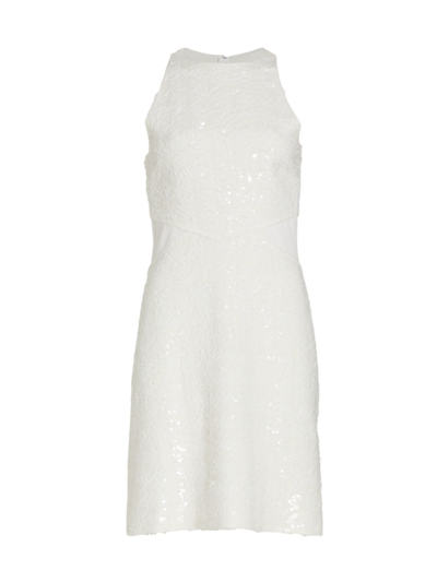 Derek Lam 10 Crosby Serenity Sequined Crewneck Mini Dress In White
