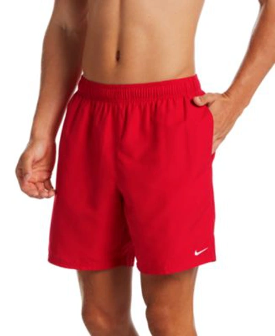 Nike Mens Essential Lap Solid 5 7 9 Swim Trunks In Univeristy Red