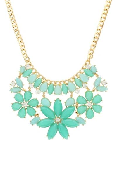 Olivia Welles Raelyn Flower Necklace In Gold / Turquoise