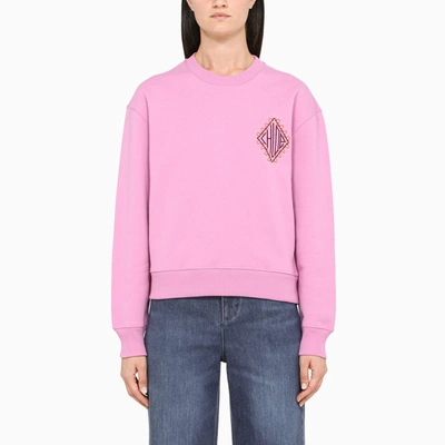 Chloé Pink Sweatshirt With Contrasting Logo