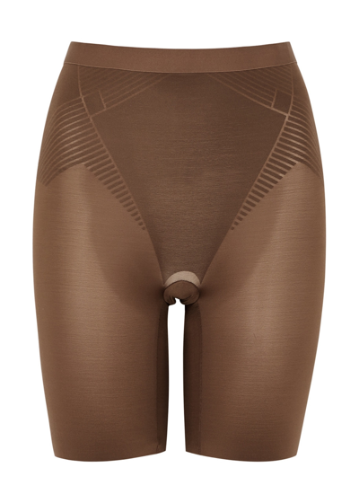 Spanx Thinstincts 2.0 Mid Thigh Shorts In Chestnut Brown