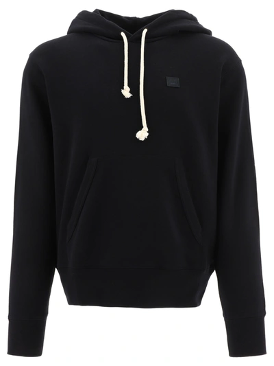 Acne Studios Tennis Face Hoodie Sweatshirt In Black