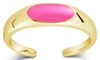 Sterling Forever Enamel Open Signet Ring In Pink/gold