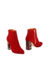 Bams Ankle Boot In Red